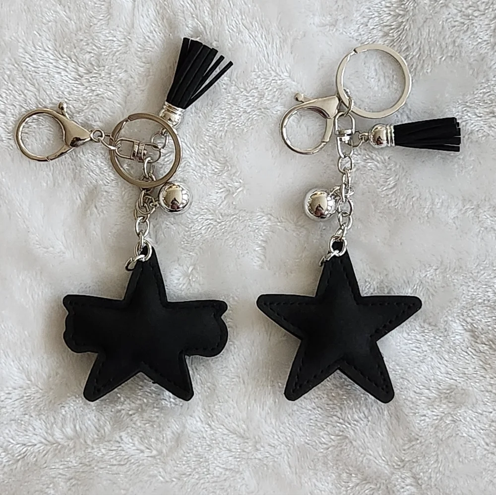 Dallas Cowboys Star Keychain Set with Black and Blue Accents Bag Charms